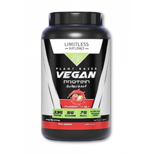 LIMITLESS NATURALS VEGAN PLANT-BASED PROTEIN STRAWBERRY FLAVOR 1000GM POWDER 23 SERVINGS